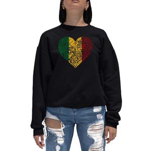 One Love Heart — женский свитшот с круглым вырезом с рисунком Word Art LA Pop Art, черный