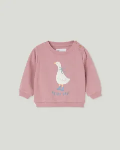Свитшот с круглым вырезом с принтом гуся для маленькой девочки Baby El Corte Inglés, розовый