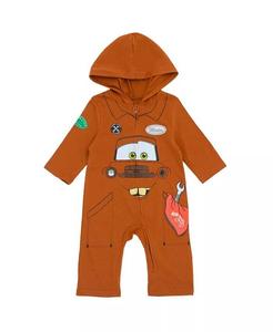 Комбинезон для косплея на молнии для маленьких мальчиков Pixar Cars Tow Mater Lightning Mc Queen, от новорожденных до Disney, коричневый