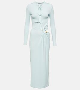 Платье миди из джерси со сборками и вырезами Christopher Esber, Powder