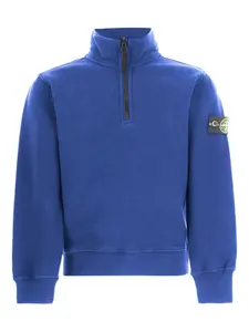Толстовка с воротником на молнии Stone Island Junior, синий