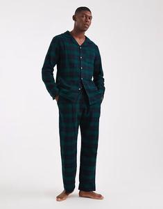 Пижамный комплект в темно-зеленую клетку New Look