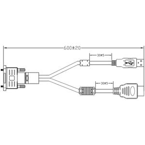 Xenarc 26-Pin HDMI/USB Input Cable for GNH CABLE-26P-GNH-2FT-H