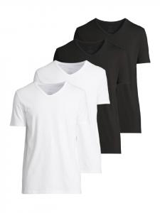 Майка / Рубашка с короткими рукавами белого / черного цвета Seidensticker