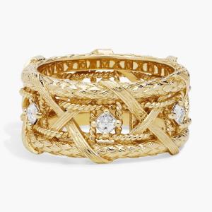 Кольцо Bella Vaughan Basket Weave с бриллиантами Eternity из 18-каратного желтого золота (1/3 карата). Blue Nile