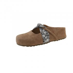 CAOT Женские закрытые тапочки на скрытом клине 4 см цвета хаки, цвет Khaki Hidden Wedge 4cm