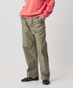 Рабочие брюки из органического хлопка с атласной спинкой United Arrows, цвет Olive