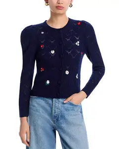 Кардиган с круглым вырезом из 100% кашемира цвета аквамарин - эксклюзивная модель. Aqua, синий