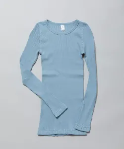 Хлопковый ребристый пуловер с круглым вырезом