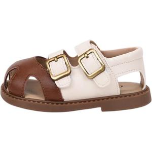 Детские сандалии с дышащей и противоскользящей амортизацией QINUOSHU, коричневый