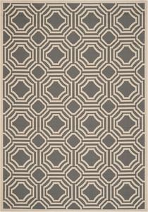 Ковер SAFAVIEH, 161 x 232 см, Washable Rug Outdoor Courtyard Collection - Anthracite & Beige, без линьки и легкий в уходе, идеален для патио, заднего двора, прихожей (CY6112-246)