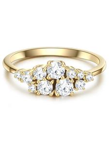 Glanzstücke München Кольцо из стерлингового серебра с кубическим цирконием в оправе из желтого золота