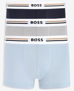 Мужские плавки Logo Revive (комплект из 3 штук) Hugo Boss, Blue/Gray/Navy