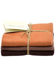 Solwang Набор из 3 комбинированных салфеток шоколадного цвета
