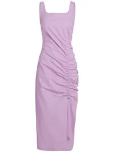 Платье миди со сборками KARL LAGERFELD, фиолетовый