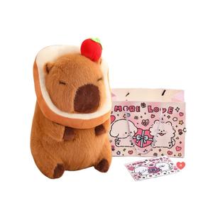 Милый плюшевый игрушка капибара в костюме, мультяшная мягкая игрушка, 30см/40см Ten Thousand Children's Music, темно-коричневый