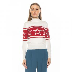 Женский свитер ALEXIA ADMOR Lisa с длинным рукавом и воротником-стойкой, цвет Ivory Red