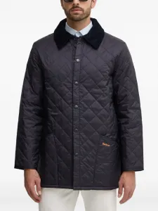 Стеганая утепленная куртка liddesdale с воротником из вельвета Barbour, синий