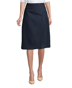 Женская школьная форма, однотонная юбка-трапеция ниже колена Lands' End, синий