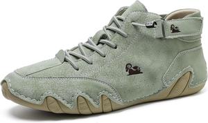 Мужские и женские повседневные кожаные модные кроссовки Hhhchpm, легкая посадка, противоскользящие, дышащие, высокие ботинки, удобная обувь для походов, светло-зеленый