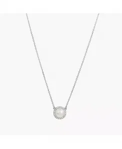 Ожерелье из стерлингового серебра 18 карат с жемчугом Элеонора, идея для праздничного подарка Bearfruit Jewelry, silver