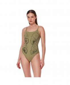 Женский слитный купальник Хоккайдо на косточках с вырезом-лодочкой Gottex, Light-olive