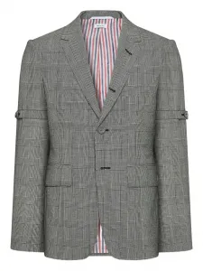 Пиджак в клетку глен Thom Browne, серый