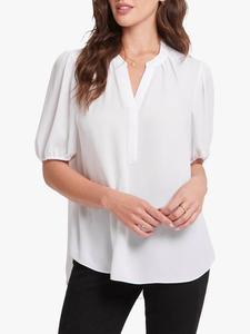 Блузка с коротким пышным рукавом NYDJ, цвет Optic White