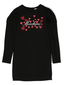 Платье мини с логотипом Moschino Kids, черный
