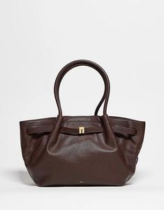 Сумка-шоппер JW PEI Hana среднего размера темно-коричневого цвета