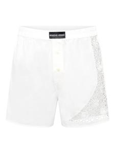 Регенерированные боксеры-шорты с кружевной отделкой от Household Marine Serre, белый