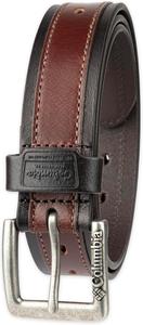 Кожаный классический мужской ремень Columbia в коричневом и бежевом цвете для джинсов, хаки и чинос, Tan Overlay