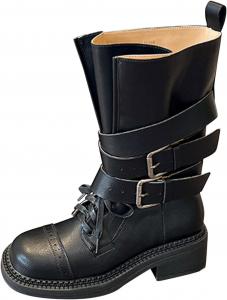 Женские короткие стильные классические западные ботинки, туфли для улицы, для британских девушек, для вечеринки в костюмах и выпускного Generic, Black