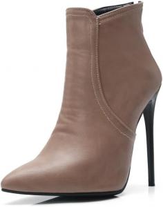 Женская обувь с заостренным носком, высокие туфли-стилеты, ботильоны на молнии, туфли-лодочки, больших размеров WAOLSU, Beige