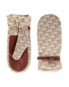 Перчатки Buckle-Trim Monogram Jacquard Mittens Ralph Lauren, песочный