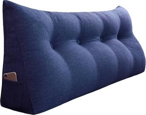 Эргономичная клиновидная подушка Vercart Leinenstruktur, синий - 120 х 50 см