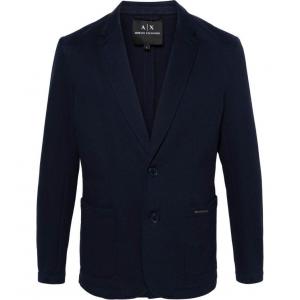 ARMANI EXCHANGE Однобортный пикейный пиджак, Marine Blue
