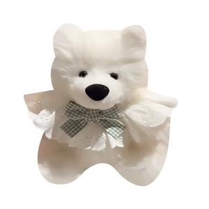 Плюшевая кукла Samoyed с функцией записи, высота 30см Happy Fish, Samoyed [With Recorder + With Bib]