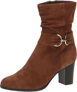 Женские ботильоны на каблуке с шнуровкой CAPRICE, Cognac Suede
