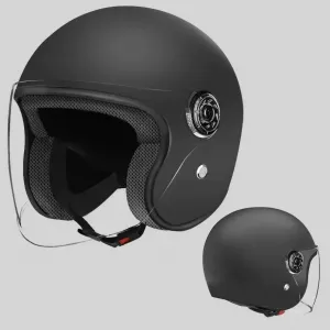 Открытый шлем, классический детский электросамокат с кошачьими ушками, открытый мотоциклетный шлем 3/4, легкий шлем для мопеда/самоката, шлем для квадроцикла/мотоцикла, протестирован DOT, размер 12,50 см - 64 см NAIQIALUO, 12