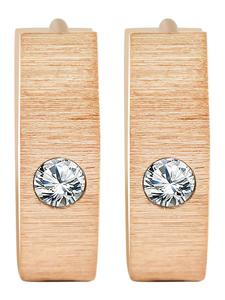 Adeliás Женские серьги - Серьги-кольца из нержавеющей стали с золотыми стразами