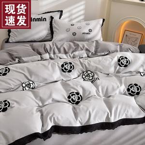 LUOLAI HOME Комплект постельного белья 4 предмета, пододеяльник 220x240 см, простыня, цвет French Moonlight