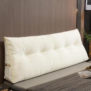 Клиновидная подушка для изголовья кровати размера Queen, подушка для чтения, однотонная подушка для спинки дивана-кровати или двухъярусной кровати, поддерживающая положение тела, со съемным чехлом (цвет: белый, размер: 80 см/31,5 дюйма) COZMAX, White