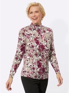 Рубашка с воротником-стойкой в бордово-серо-коричневом цвете WITT WEIDEN