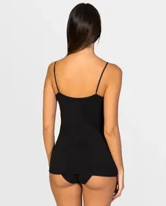 Женская майка с V-образным вырезом и кружевом из экологически чистой ткани ZD, черный