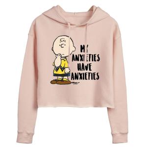 Худи с рисунком Peanuts Anxiety Juniors Licensed Character, розовый