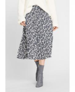 Женская плиссированная юбка с леопардовым принтом, надеваемая через голову Olsen, Dark slate