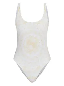 Купальник с цветочным принтом Versace, белый