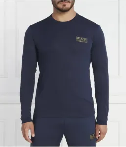 Лонгслив regular fit Ea7, темно-синий