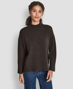 Женский свитер с высоким воротником и закругленным низом DKNY Jeans, Espresso